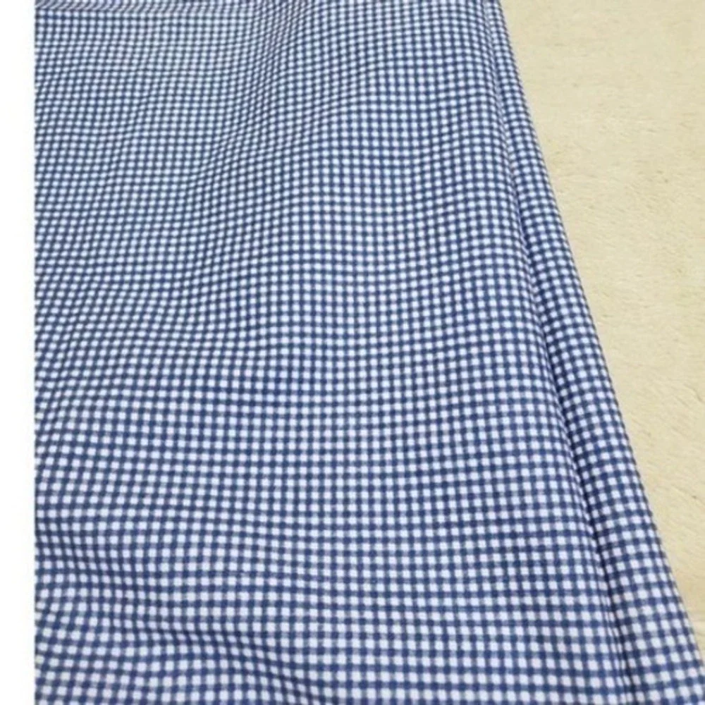 Ralph Lauren Blue White Gingham Plaid Twin Cotton Flat Fitted Sheet Set Bedding